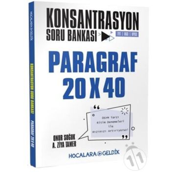 Hocalara Geldik Yayınları TYT Paragraf 20x40 Konsantrasyon Soru Bankası