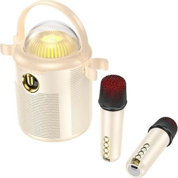 Hoco BS59 Bej Pearlescent Mikrofonlu Bluetooth Kablosuz Hoparlör
