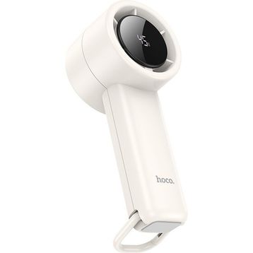 Hoco HX63 Fashion Beyaz Dijital Göstergeli Yüksek Hızlı El Tipi ve Masaüstü Soğutucu Fan