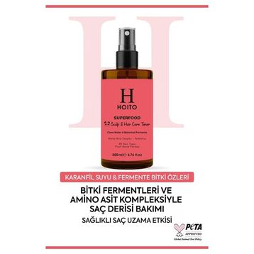 Hoito Superfood 200 ml Dökülme Karşıtı Karanfil Suyu Posbiyotik Saç ve Saç Derisi Bakım Toniği