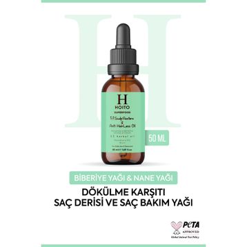 Hoito Superfood Saç Dökülmesi Karşıtı Biberiye Nane İçeren 50 ml Saç ve Saç Derisi Bakım Yağı