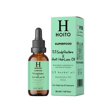 Hoito Superfood Saç Dökülmesi Karşıtı Biberiye Nane İçeren 50 ml Saç ve Saç Derisi Bakım Yağı