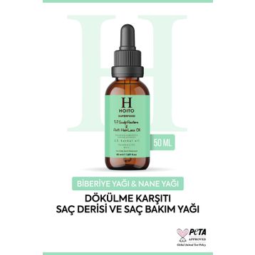 Hoito Superfood Saç Dökülmesi Karşıtı Biberiye Nane İçeren 50 ml Saç ve Saç Derisi Bakım Yağı
