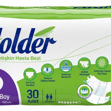 Holder 100x150 cm 60 Adet Büyük Belbantlı Yetişkin Hasta Bezi