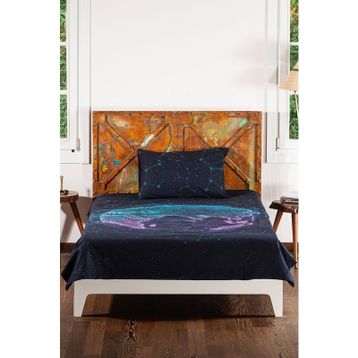 Home&Bath Beyond World Lacivert 160x220 cm Tek Kişilik Nevresim Takımı
