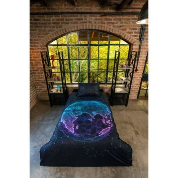 Home&Bath Beyond World Lacivert 160x220 cm Tek Kişilik Nevresim Takımı