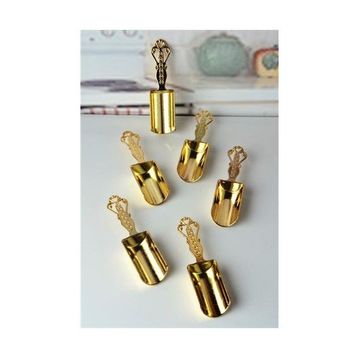 Homecare 715869 Vintage El Yapımı Gold 6'lı Baharat Ölçü Kaşığı Seti
