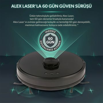 Homend Alex 1281H Laser Siyah Robot Süpürge