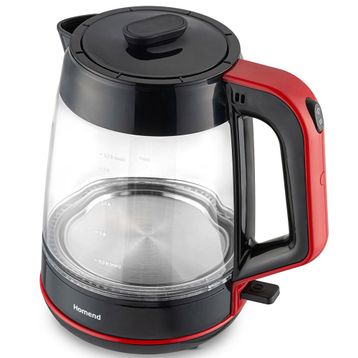 Homend Infinity 1764H Siyah Kırmızı Cam Çay Makinesi