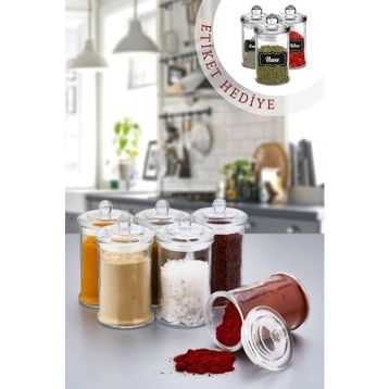 HOMENIVA 6 Adet 150 ml Vakum Kapaklı Cam Baharatlık Kavanoz