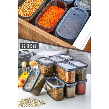 HOMENIVA Nivabox 12x1000 ml Çekmece Boy Erzak Saklama Kabı