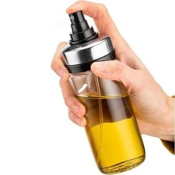 HomeTarz 244 ml Cam Yağ Spreyi Yağ Püskürtücü Metal Sprey Yağlık Şişe