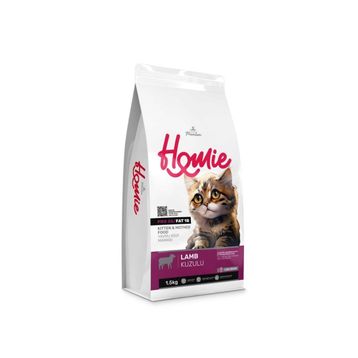Homie Kitten Düşük Tahıllı Kuzulu Yavru ve Anne 1.5 kg Kedi Maması