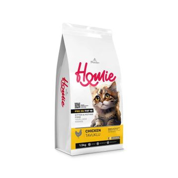 Homie Kitten Düşük Tahıllı Tavuklu Yavru ve Anne 1.5 kg Kedi Maması