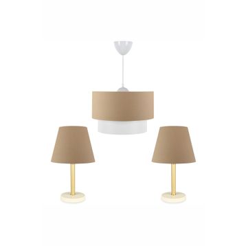 Homing Artgift Bronz Gövdeli Üçlü Avize Seti