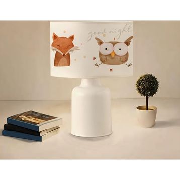Homing AYD-3053 AYD-3046 Kumaş Baskılı Baykuş ve Arkadaşları Çocuk Odası Abajur