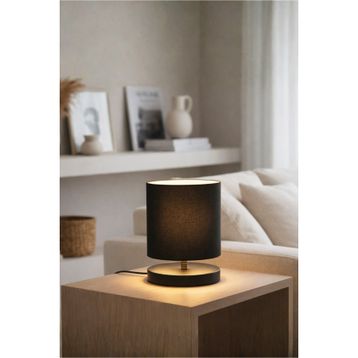 Homing Design Mini Boy Siyah Kumaş Başlıklı Abajur
