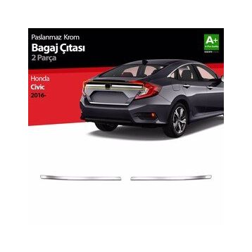 Honda Civic 2 Prç 2016 Üzeri Krom Bagaj Çıtası