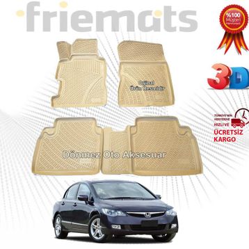 Honda Civic 2007-2012 3D Havuzlu Paspas