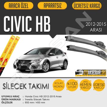 Honda Civic 2012-2015 Muz Silecek Takımı