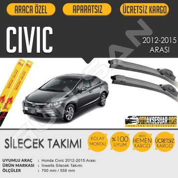 Honda Civic 2012-2015 Muz Silecek Takımı