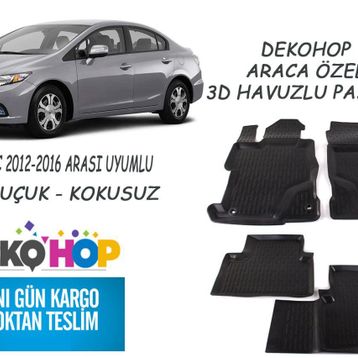Honda Civic 2012 3D Havuzlu Paspas