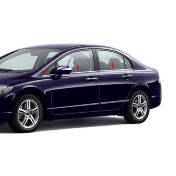 Honda Civic Tk 2006-2011 Paslanmaz Çelik 6 Parça Krom Cam Çıtası
