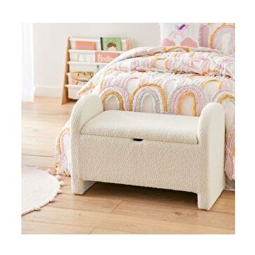 Hoom Concept Linda Teddy Beyaz Sandıklı Puf