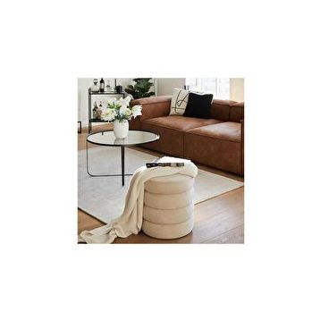 Hoom Concept Relax Teddy Beyaz Sandıklı Puf