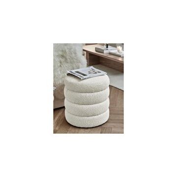 Hoom Concept Relax Teddy Beyaz Sandıklı Puf