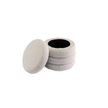 Hoom Concept Relax Teddy Beyaz Sandıklı Puf