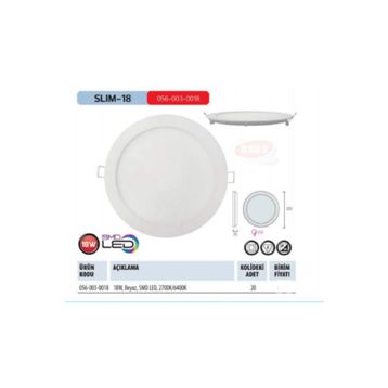Horoz Slim-18W Beyaz Led Panel Armatür