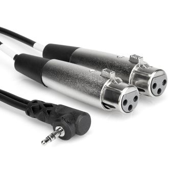 Hosa 3.5 mm 90 Derece TRS (M) Dual XLR (F) Stereo Breakout 60 cm Kablo