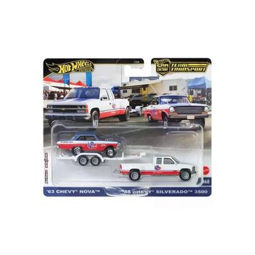 Hot Wheels HRV42 Team Transport 63 Nova 88 Chevy Silverado 3500 Araba