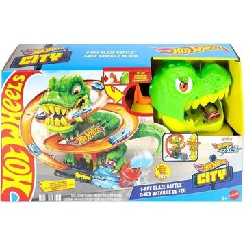Hot Wheels JBM73 T-Rex ve İtfaiye İstasyonu Oyun Seti