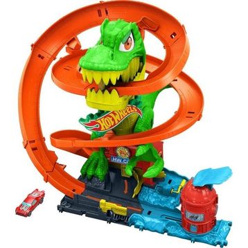 Hot Wheels JBM73 T-Rex ve İtfaiye İstasyonu Oyun Seti