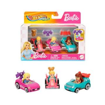 Hot Wheels JDG45 Racerverse Barbie 3’lü Yarış Pisti Arabaları