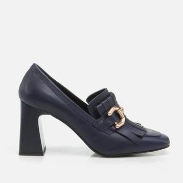 Hotiç 01AYH274810A680 Lacivert Hakiki Deri Kadın Loafer Ayakkabı