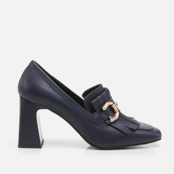 Hotiç 01AYH274810A680 Lacivert Hakiki Deri Kadın Loafer Ayakkabı