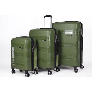 Hotowa Gold PP 8011 Haki Yeşil TSA Kilitli Üçlü Set Valiz