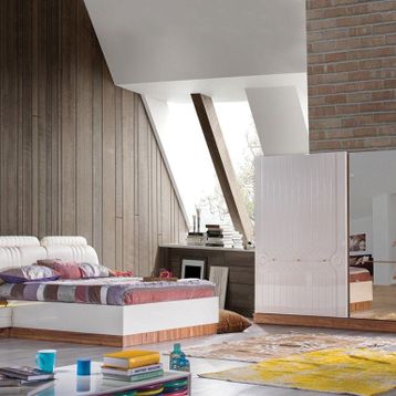 House Line Flora Metalik İnci Yatak Odası Takımı