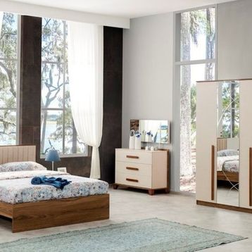House Line Flora Metalik İnci Yatak Odası Takımı
