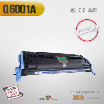 HP 124A-Q6001A Mavi Muadil Toner