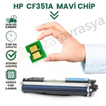 HP 130A-CF351A Mavi Toner Chip