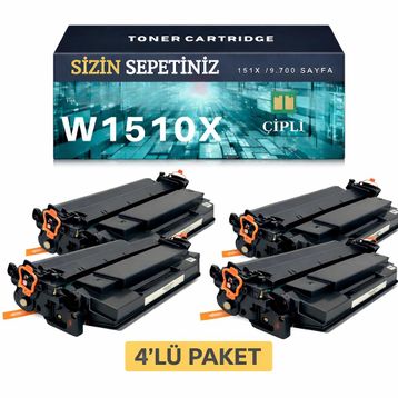 HP 151X W1510x Çipli 4'lü Paket 4003Dn -4003Dw-4003N-Mfp 4103-4103Fdn Muadil Toner