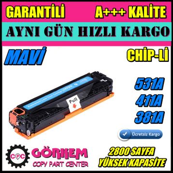 HP 305A-CE411A Mavi Muadil Toner