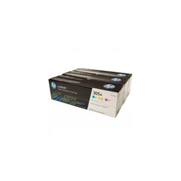 HP 305A Mavi-Kırmızı-Sarı CF370AM CE411A-CE412A-CE413A 3'lü Takım Toner