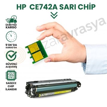 HP 307A-CE742A Sarı Toner Chip