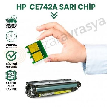 HP 307A-CE742A Sarı Toner Chip