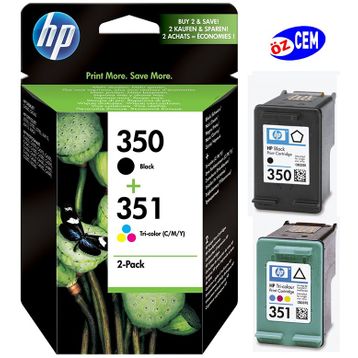 HP 350-351-SD412EE C4280-C4380-C4480-C4580-5280-D4260-D4360-D5360-J5780-J6410 2'li Orijinal Kartuş
